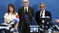 Le ministre de l'Economie Roland Lescure entouré de la ministre déléguée à l'Energie Maud Bregon et du ministre chargé des PME et du Tourisme Serge Papin, à Paris, le 16 juin 2026 