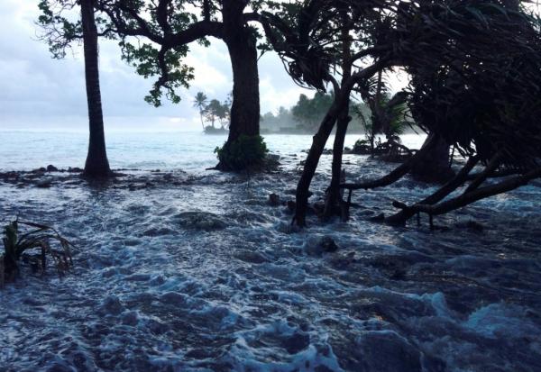 Inondations sur l'atoll de Majuro, aux îles Marshall, dans l'océan Pacifique le 3 mars 2014