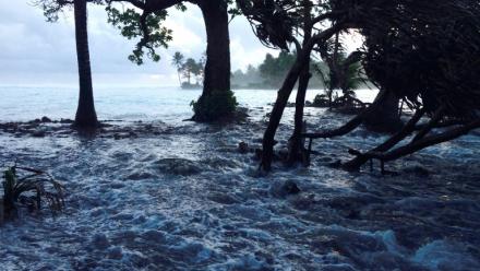 Inondations sur l'atoll de Majuro, aux îles Marshall, dans l'océan Pacifique le 3 mars 2014