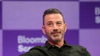 L'humoriste et présentateur de télévision américain Jimmy Kimmel lors d'une conférence organisée par Bloomberg, à Los Angeles (Californie), aux Etats-Unis, le 8 octobre 2025