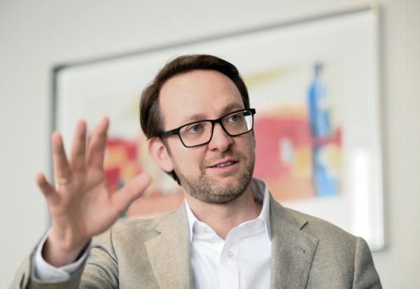 Thomas Saueressig, membre du directoire du plus grand éditeur européen de logiciels SAP, le 25 février 2026 au siège de l'entreprise à Walldorf en Allemagne