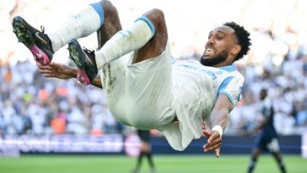 L'attaquant marseillais Pierre-Emerick Aubameyang lors de la victoire de l'OM contre le Paris FC en Ligue 1 le 23 août 2025 au stade Vélodrome