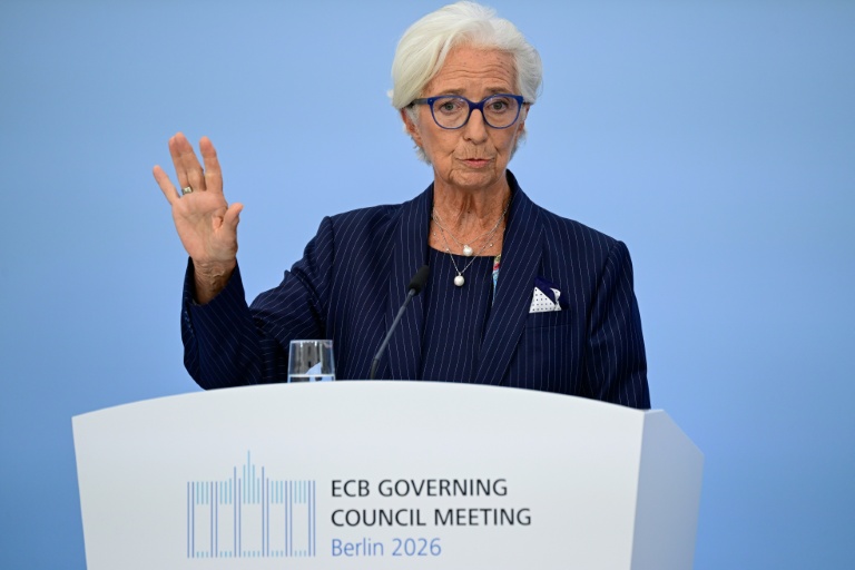 Christine Lagarde lors d'une conférence de presse de la BCE à Berlin le 10 septembre 2026