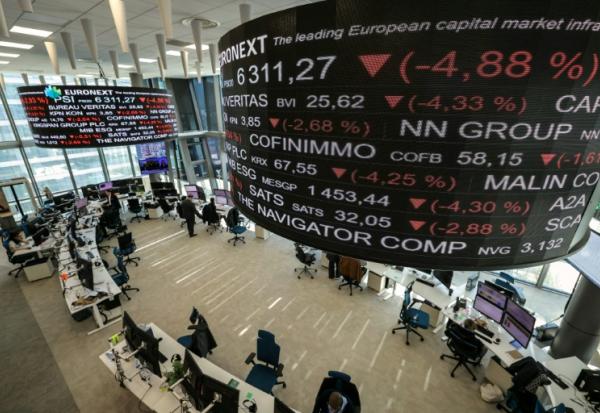 La salle de contrôle d'Euronext, société qui gère la Bourse de Paris