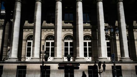L'ancien siège de la Bourse de Paris, au palais Brongniart, à Paris le 11 septembre 2018
