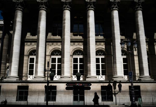 L'ancien siège de la Bourse de Paris, au palais Brongniart, à Paris le 11 septembre 2018
