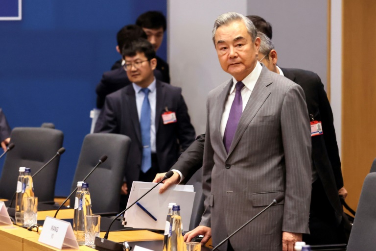 Le ministre chinois des Affaires étrangères Wang Yi à Bruxelles le 2 juillet 2025