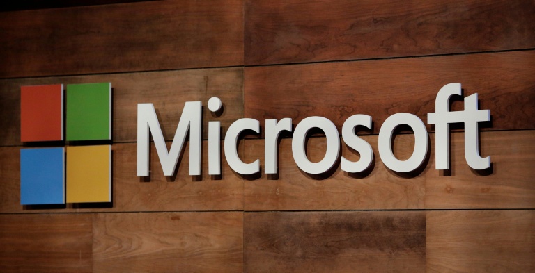 Logo Microsoft, à Washington le 29 novembre 2017. 