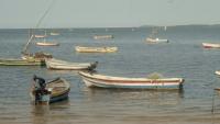 Des barques de pêche sur la Costa do Sol à Maputo (Mozambique) le 28 mai 2026
