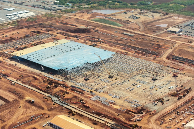 Vue aérienne du centre de données Stargate Oracle AI en construction à Abilene, le 26 août 2026 au Texas
