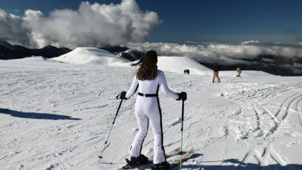 Sur les pistes de la station de ski corse de Val d'Ese, à Bastelica, à 50 km d'Ajaccio, le 15 février 2026