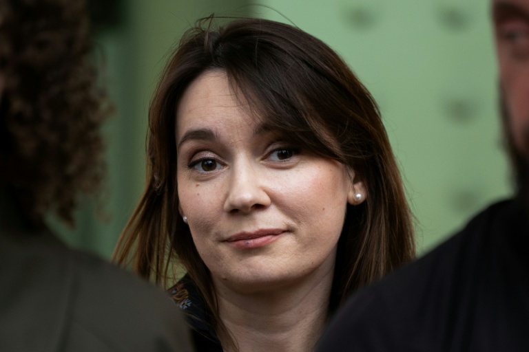 La chroniqueuse pro-russe Xenia Fedorova à Paris le 12 avril 2025