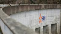 Vue du barrage hydroélectrique de Vouglans, dans l'est de la France, le 12 février 2026