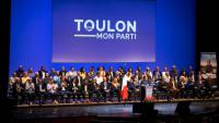 Josée Massi, maire sortante de Toulon et candidate à sa réélection sous l'étiquette "Toulon mon parti", lors d'un meeting électoral à Nîmes, le 3 mars 2026 dans le Var