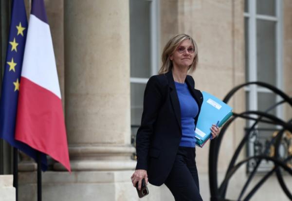 La ministre de la Transition écologique, Agnès Pannier-Runacher, à la sortie de l'Elysée, le 15 mai 2025