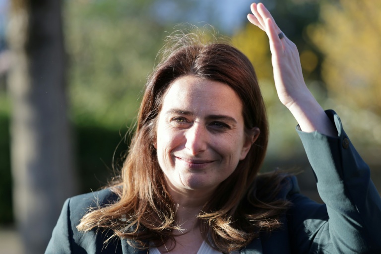 La secrétaire nationale des Ecologistes Marine Tondelier, le 17 mars 2026 à Vitry-sur-Seine, dans le Val-de-Marne 