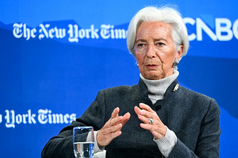 Christine Lagarde, présidente de la Banque centrale européenne, lors d'une discussion en clôture du forum dans les Alpes suisses, Davos, le 21 janvier 2026