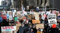 Manifestation contre la police de l'immigration (ICE) à Minneapolis, le 30 janvier 2026 dans le Minnesota