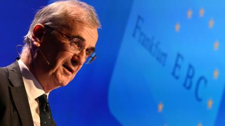 Le gouverneur de la Banque de France, François Villeroy de Galhau, à Francfort, le 22 novembre 2024