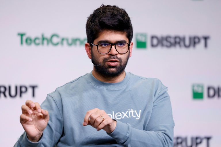 Aravind Srinivas, cofondateur et PDG de la start-up d'IA Perplexity, lors du TechCrunch Disrupt, le 30 octobre 2024 à San Francisco, en Californie