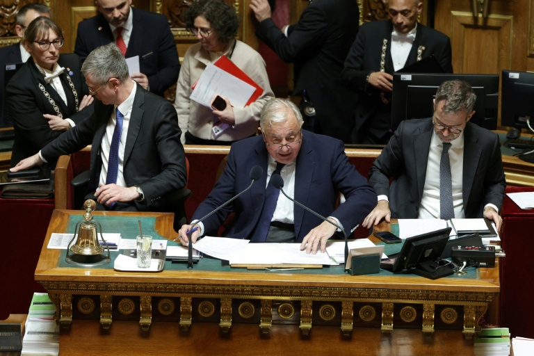 Le président du Sénat Gérard Larcher lors du débat sur le projet de budget de la sécurité sociale, le 26 novembre 2025 au Sénat, à Paris 