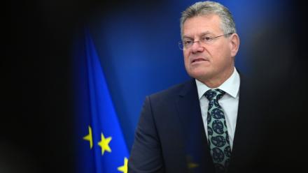 Le commissaire européen Maros Sefcovic à Bruxelles le 22 septembre 2026