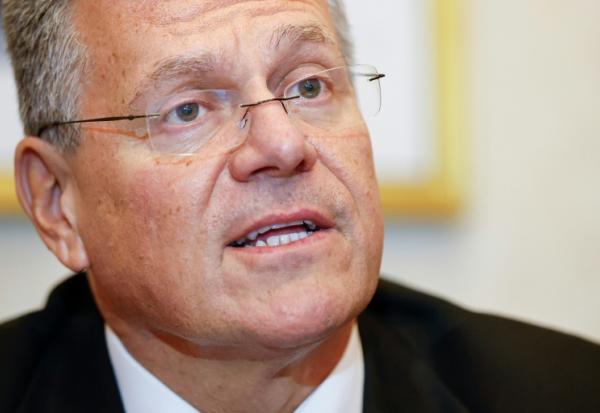 Le commissaire européen au commerce Maros Sefcovic, le 1er octobre 2026 à Milwaukee, aux Etats-Unis