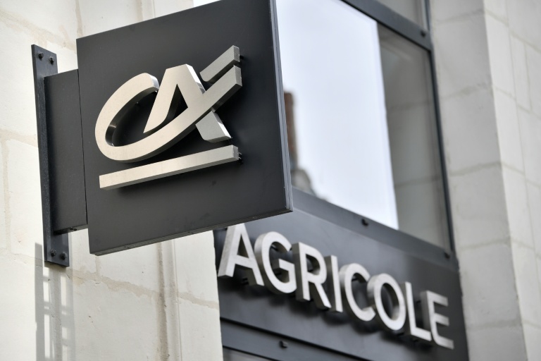Le logo de la banque Crédit Agricole, à Nantes, le 4 juin 2017