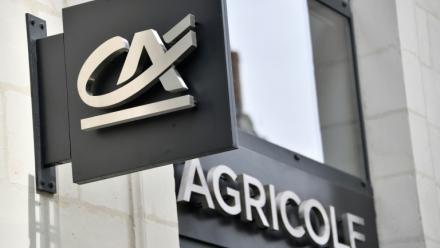 Le logo de la banque Crédit Agricole, à Nantes, le 4 juin 2017