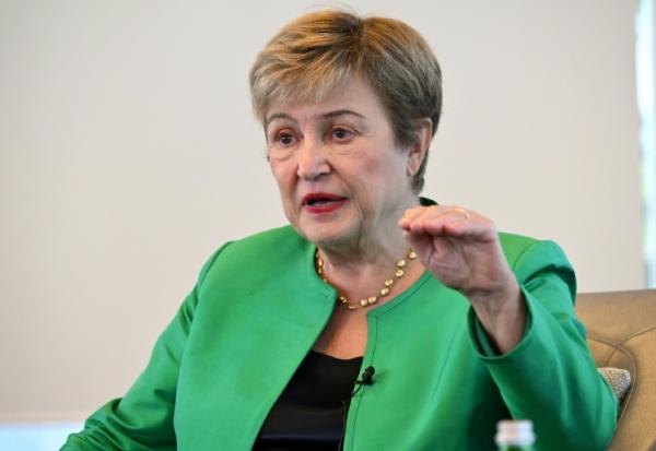 Kristalina Georgieva, directrice générale du Fonds monétaire international (FMI), lors d'un entretien avec l'AFP à Singapour, le 7 octobre 2026. 