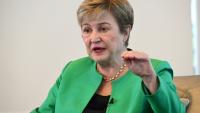 Kristalina Georgieva, directrice générale du Fonds monétaire international (FMI), lors d'un entretien avec l'AFP à Singapour, le 7 octobre 2026. 
