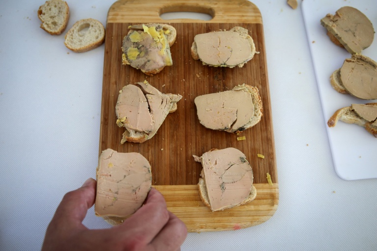 Du foie gras présenté à Labarthète, dans le Gers, le 2 septembre 2023