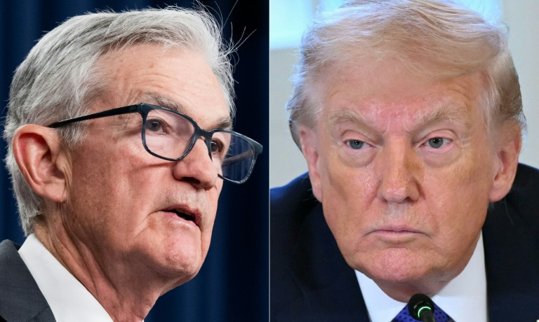 Jerome Powell (g), alors patron de la Réserve fédérale américaine, à Washington le 10 décembre 2025, et le président américain Donald Trump à la Maison Blanche à Washington, le 9 janvier 2026

