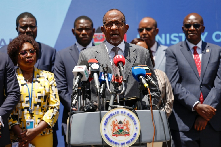 Le ministre kényan de la Santé, Aden Duale, s'exprime lors d'une conférence de presse à Nairobi le 6 octobre 2026