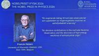 Une photo du lauréat du prix Nobel de Physique, édition 2026, Francis Halzen, à Stockholm, le 6 octobre 2026
