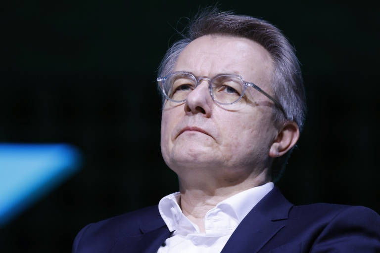 Le PDG de Coopérative U, Dominique Schelcher à Boulogne-Billancourt, dans les Hauts-de-Seine le 25 mars 2025