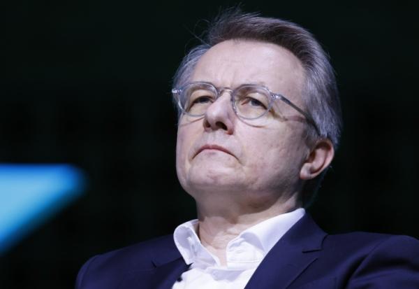 Le PDG de Coopérative U, Dominique Schelcher à Boulogne-Billancourt, dans les Hauts-de-Seine le 25 mars 2025