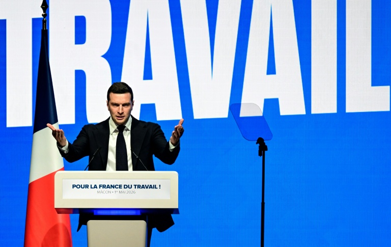 Jordan Bardella le 1er mai 2026, à Mâcon en Saône-et-Loire