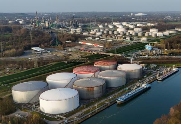 Un dépôt de carburant à Gelsenkirchen, dans la Ruhr en Allemagne, le 9 mars 2026