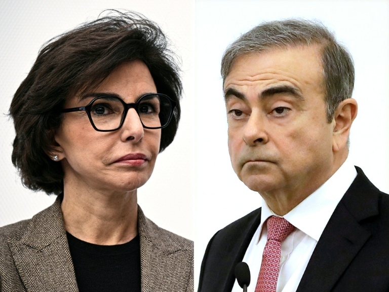 Rachida Dati, le 18 mars 2025 à Paris, et Carlos Ghosn, le 8 janvier 2020 à Beyrouth