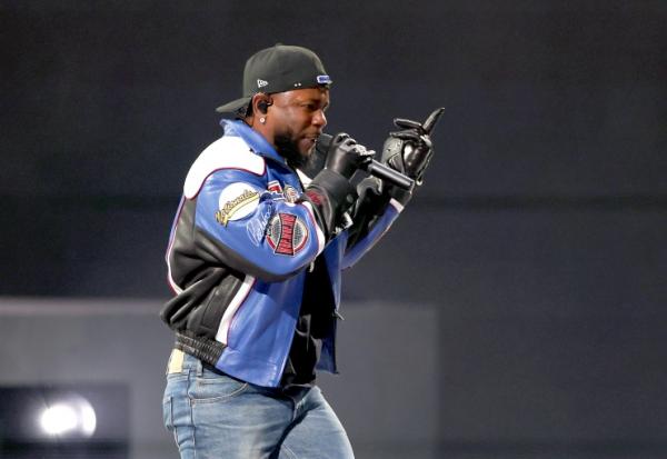 Le rappeur américain Kendrick Lamar en concert à la mi-temps du Super Bowl à la Nouvelle-Orléans le 9 février 2025