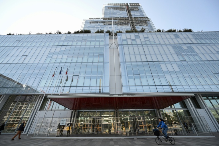 Vue de l'entrée du tribunal de Paris, le 22 mars 2022
