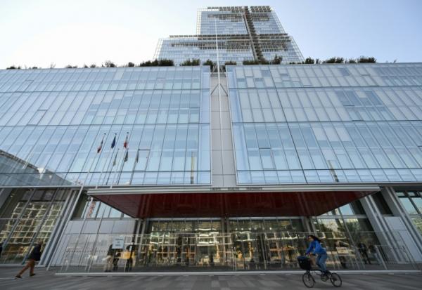 Vue de l'entrée du tribunal de Paris, le 22 mars 2022
