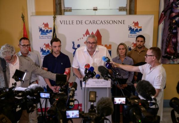 Le maire de Carcassonne Christophe Barthès donne une conférence de presse à Carcassonne le 9 septembre 2026