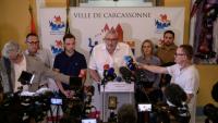 Le maire de Carcassonne Christophe Barthès donne une conférence de presse à Carcassonne le 9 septembre 2026