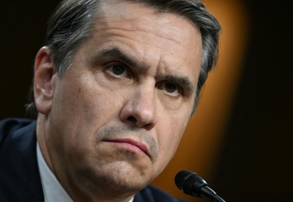 Todd Blanche, alors ministre américain de la Justice par intérim, est auditionné par une la commission judiciaire du Sénat concernant sa nomination, le 15 juillet 2026 à Washington