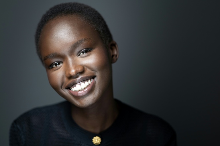 L'actrice et mannequin sud-soudanaise Anyier Anei à Paris, le 9 février 2026