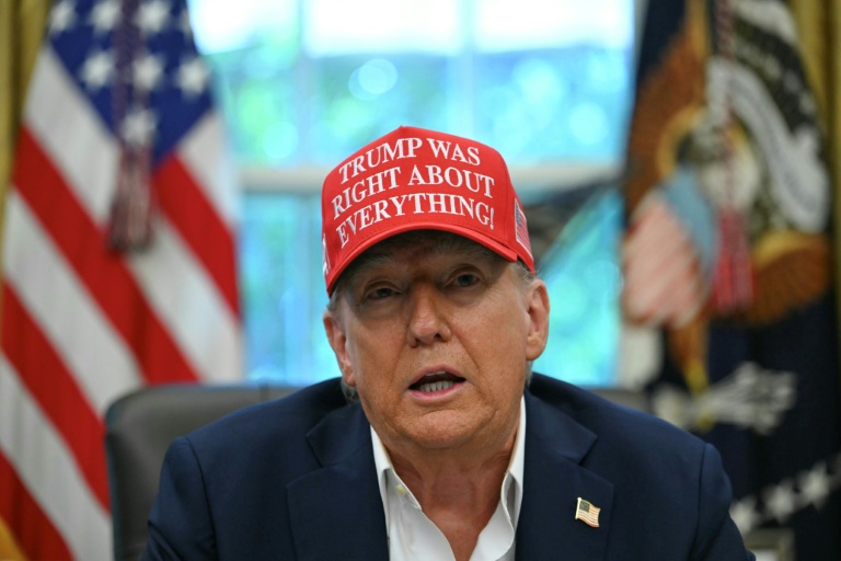 Donald Trump dans le Bureau ovale à Washington, le 22 août 2025