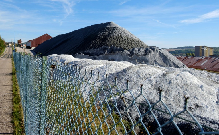 Du sel sur le site des Salins du Midi et des Salines de l'Est, le 26 septembre 2018, à Varangeville, en Meurthe-et-Moselle
