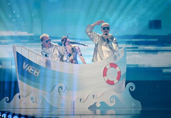 Le duo islandais Vaeb, au Concours de l'Eurovision à Bâle en Suisse, le 13 mai 2025
